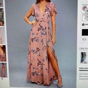 Lulus Fiorire rusty rose floral print maxi dress